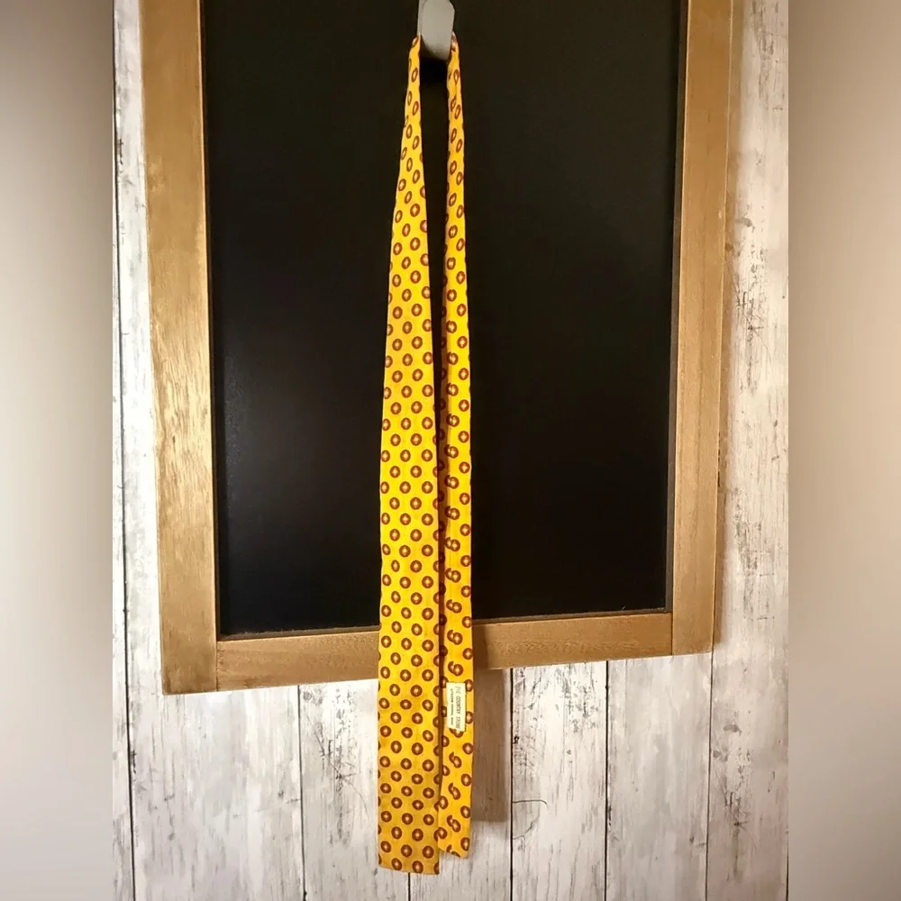 Men’s Fabric Tie Gold and Red Print